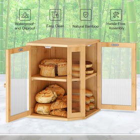 HOOBRO two-tier interior helps organize bread and pastries efficiently.