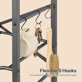 HOOBRO rustic black-brown finish adds industrial charm to kitchen or office decor.