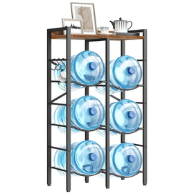 HOOBRO space-saving rack fits six five-gallon bottles.