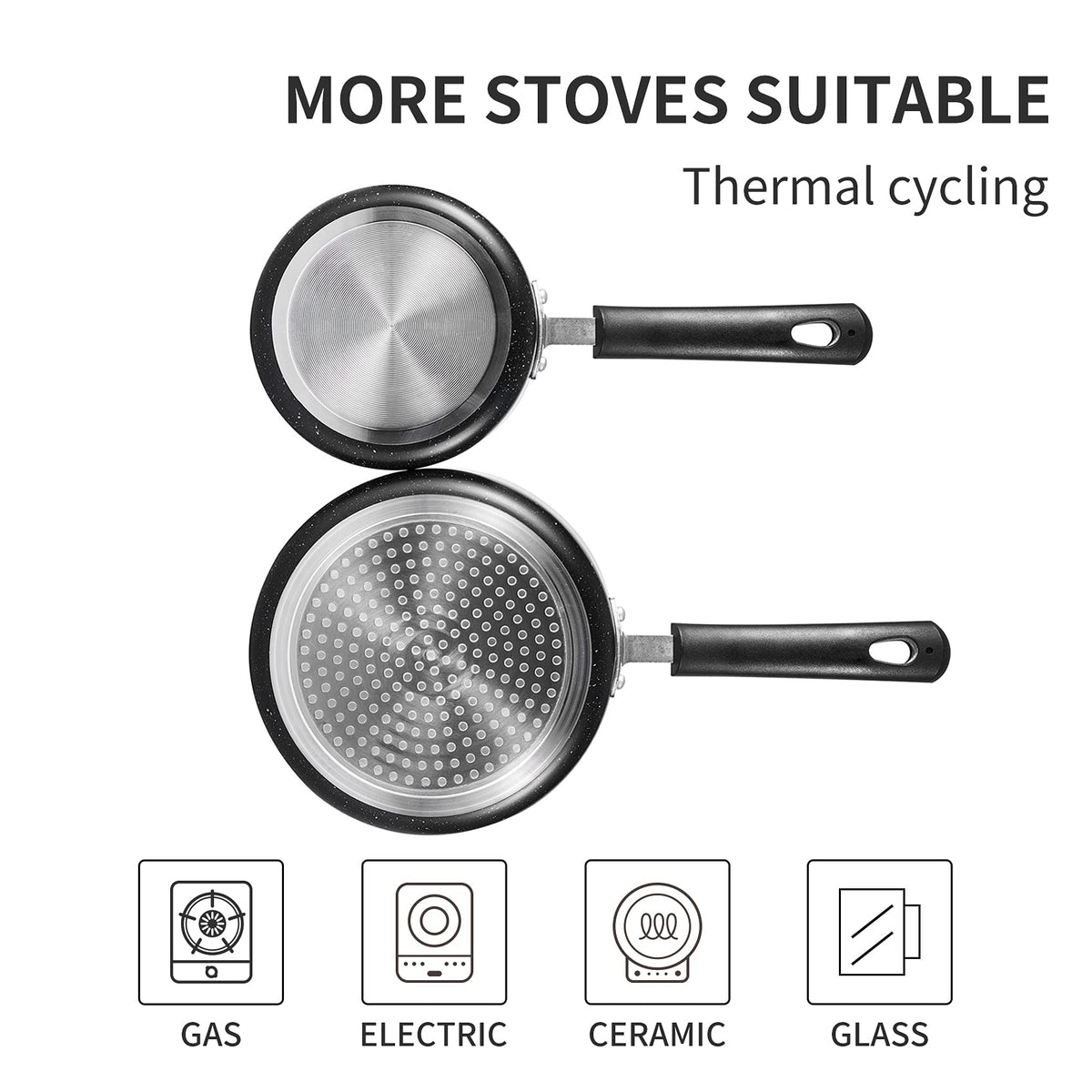HooJay 2 Qt nonstick saucepan ideal for simmering sauces and pastas
