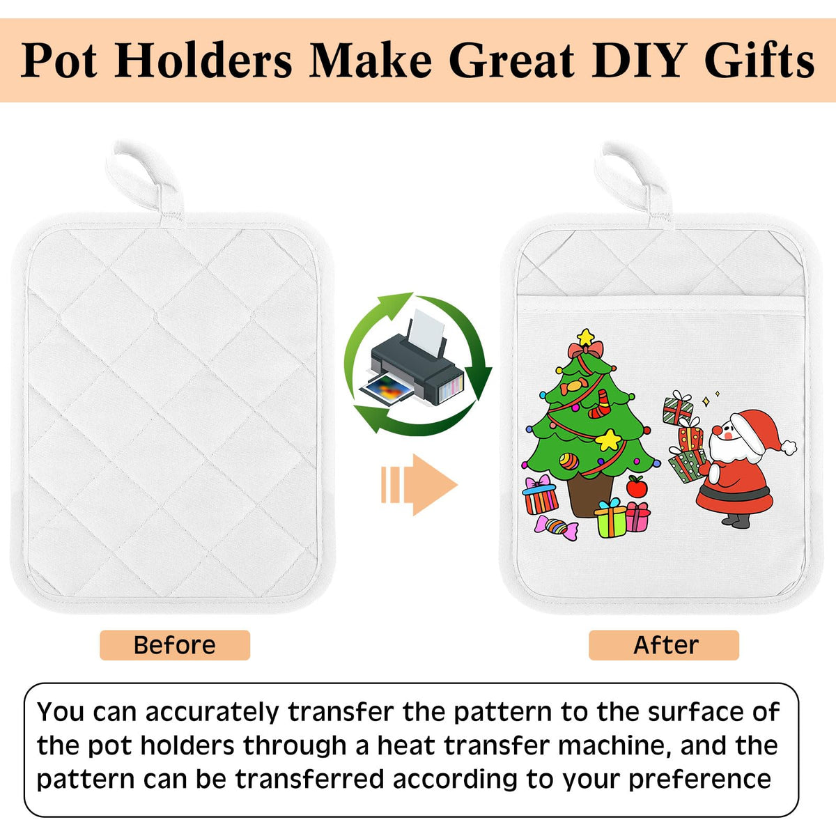 Hoolerry 7x9 inch white pot holder ideal for hot dish handling