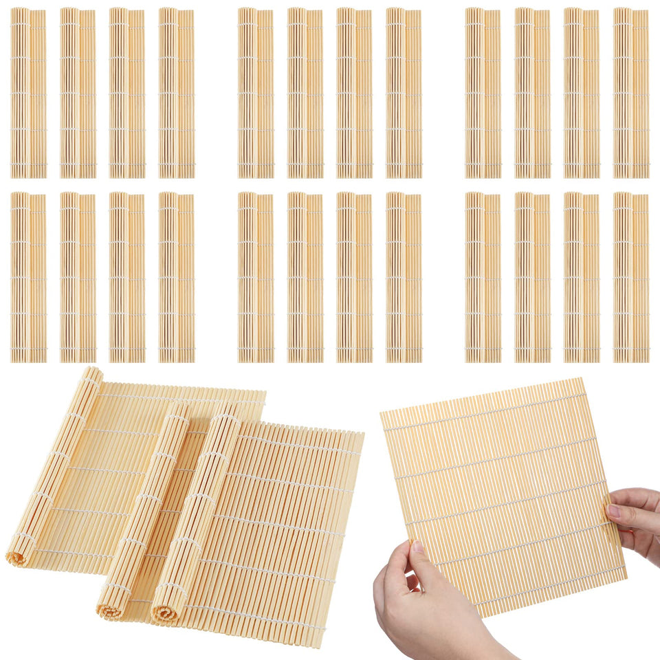 Hoolerry bamboo sushi rolling mat set of 24 for easy at home rolls and family nights
