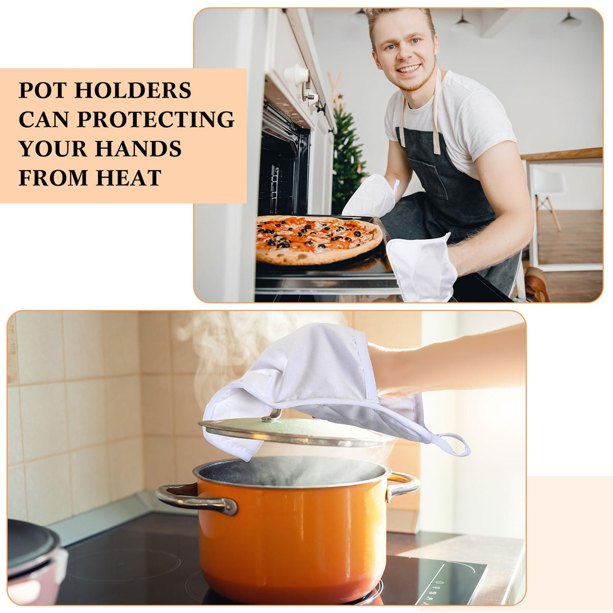 Hoolerry heat-resistant cotton-polyester blend protects hands during cooking