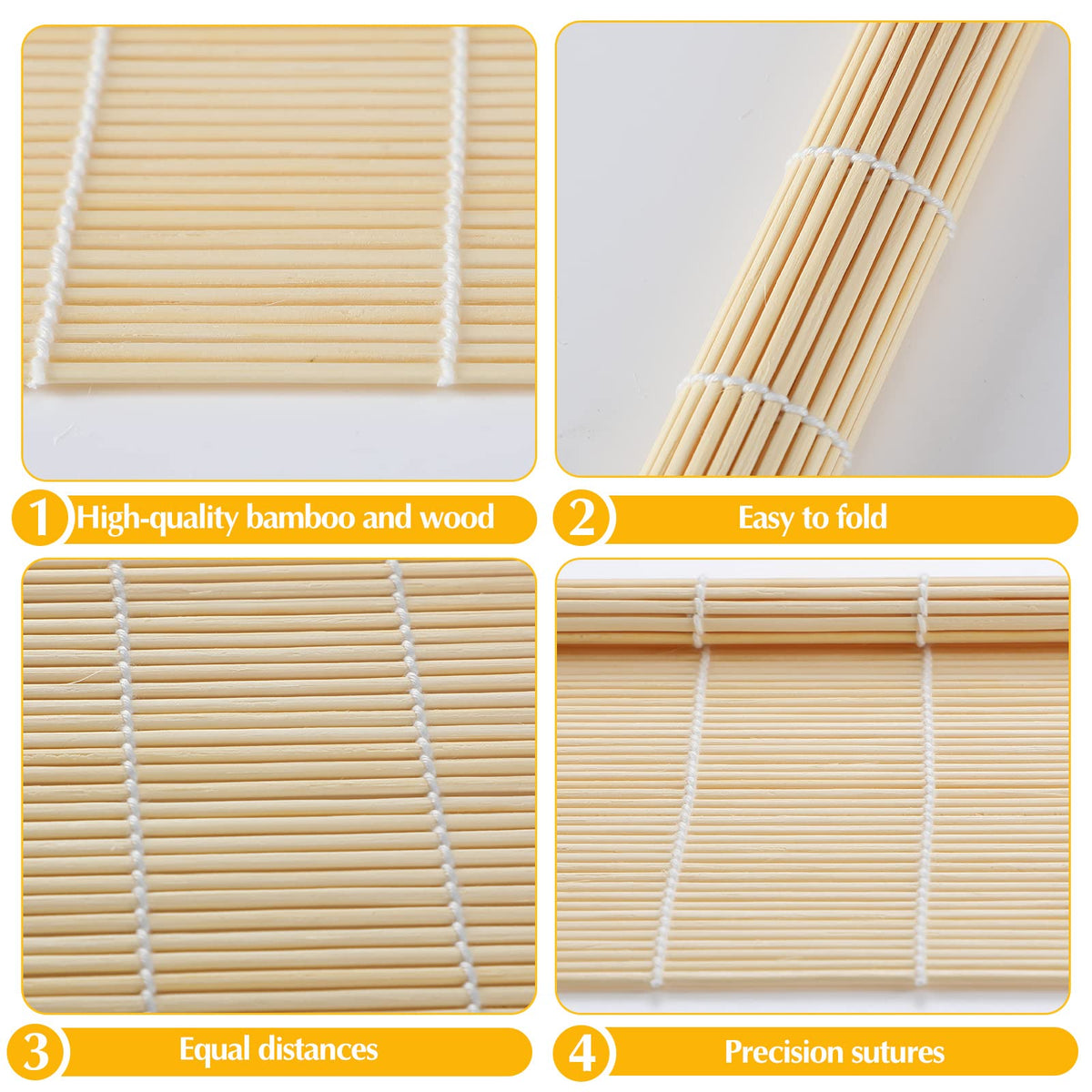 Hoolerry non-stick bamboo mat designed for simple cleaning after sushi making