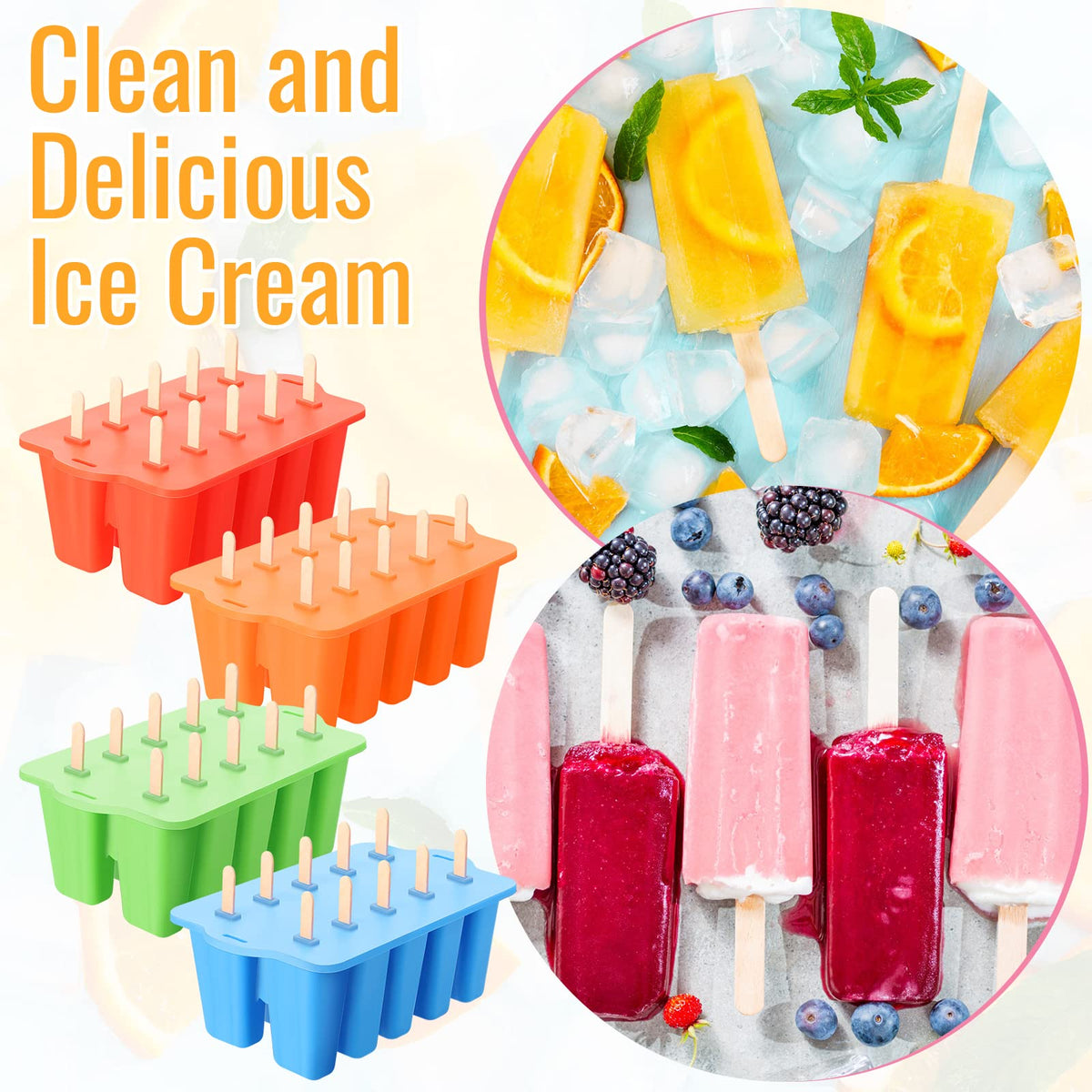 Hoolerry open-view of multi-color silicone molds for easy use.