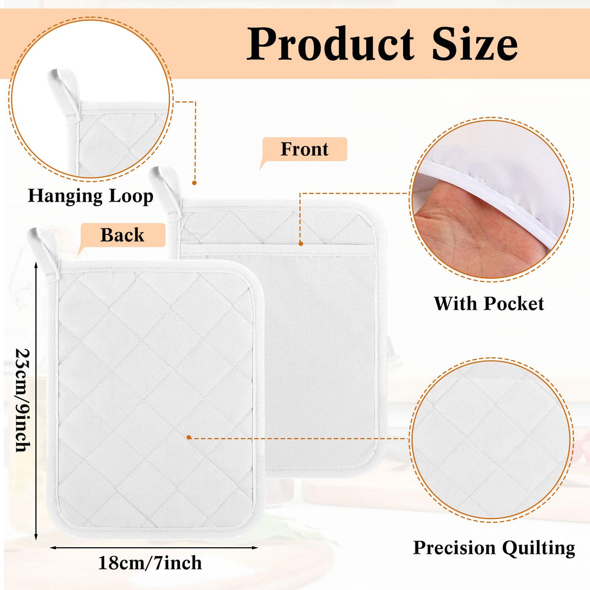 Hoolerry pot holder with hanging loop for convenient drying and storage