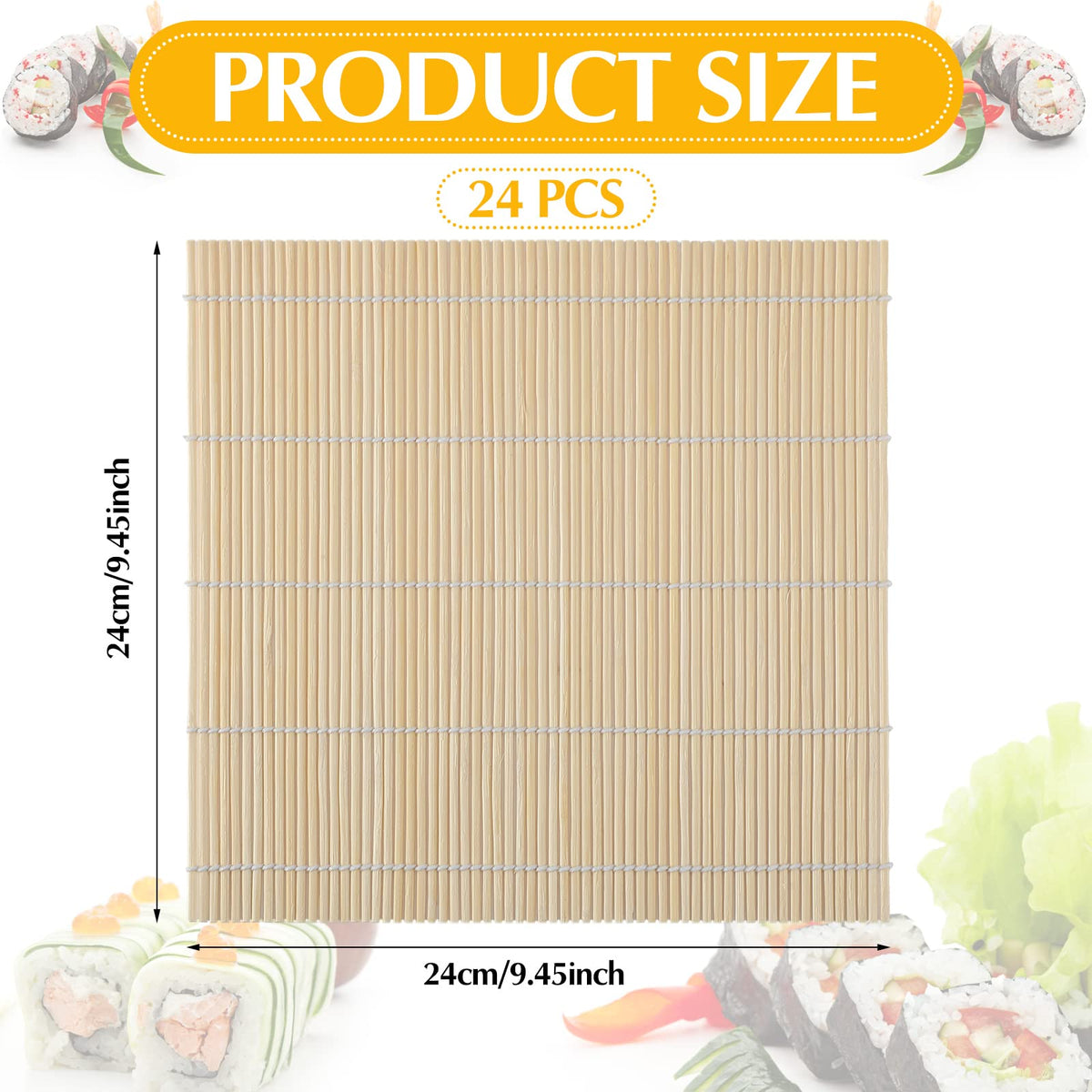 Hoolerry square 9.5 inch sushi rolling board for neat, consistent sushi rolls