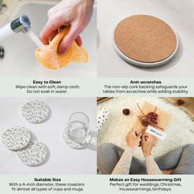 Hoomey coaster set adds elegant décor and makes a thoughtful housewarming gift