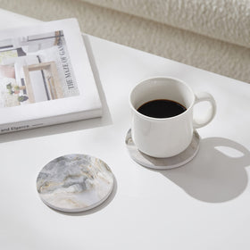 Hoomey ceramic absorbent coasters quickly wick moisture and guard tabletops.