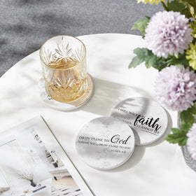 Hoomey cork-backed coasters protect tabletops from scratches and heat.