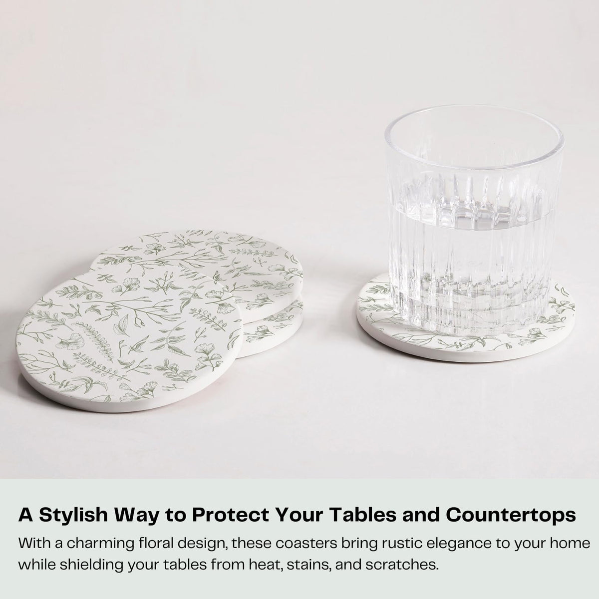 Hoomey cork-backed coasters safeguard surfaces and prevent sliding during drinks