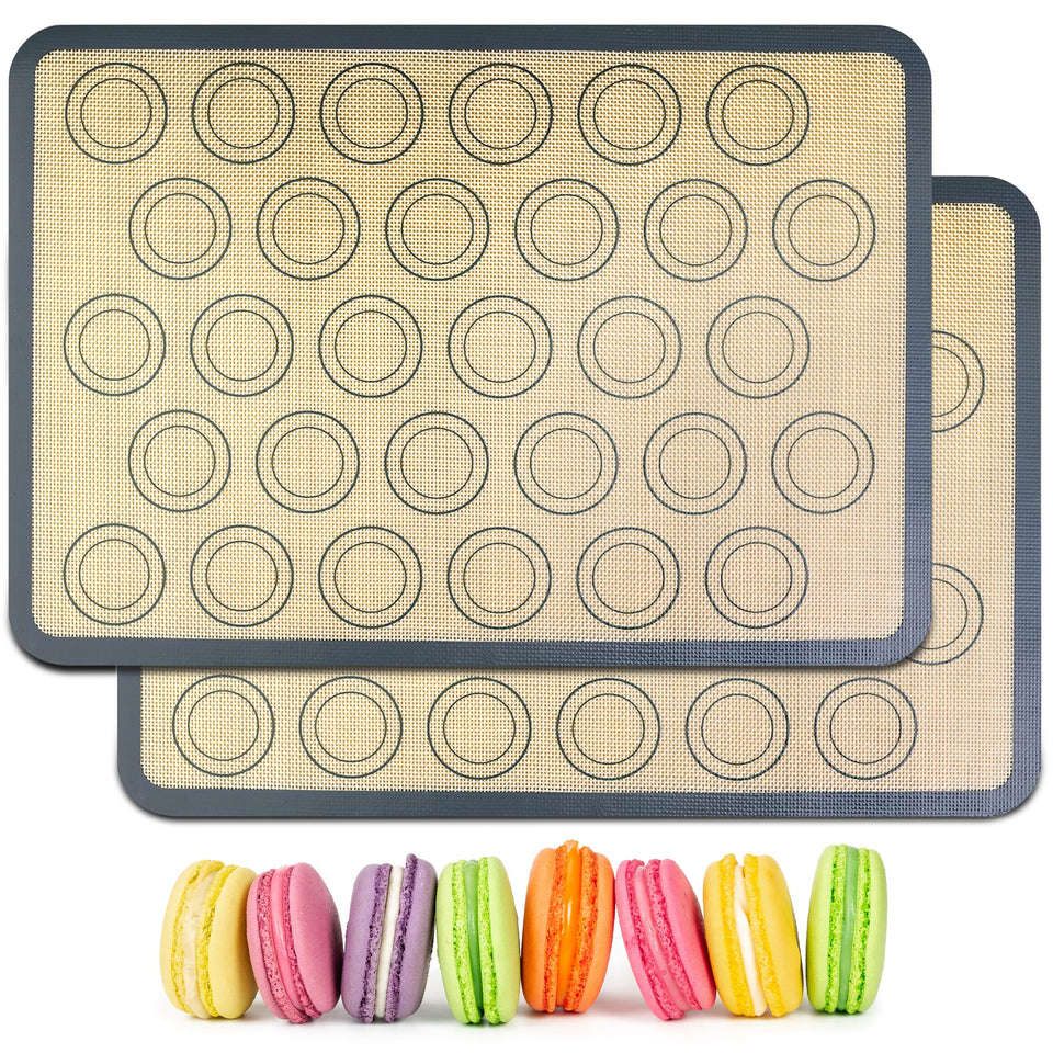 HOOMIL macaron silicone baking mat on a rectangle setup for even heat