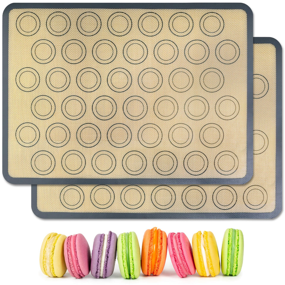 HOOMIL macaron silicone baking mats 18x13 with non-stick release for macarons
