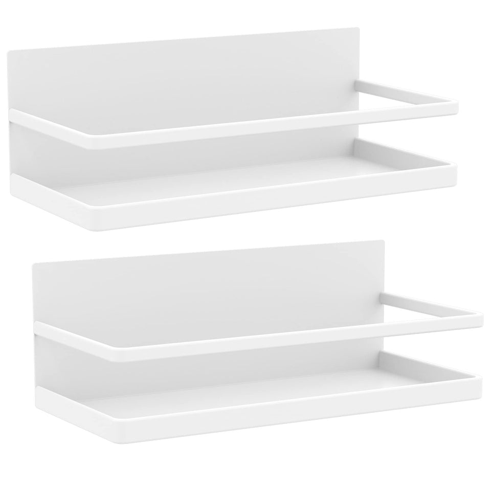 Hoopoton magnetic spice rack on fridge side for quick spice access.