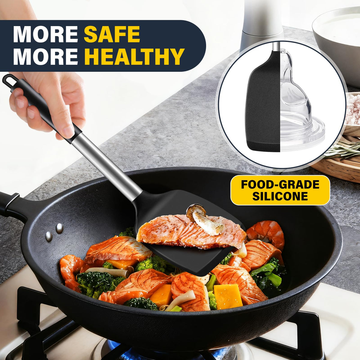 Hoosook spatula turner flips delicate foods with care.