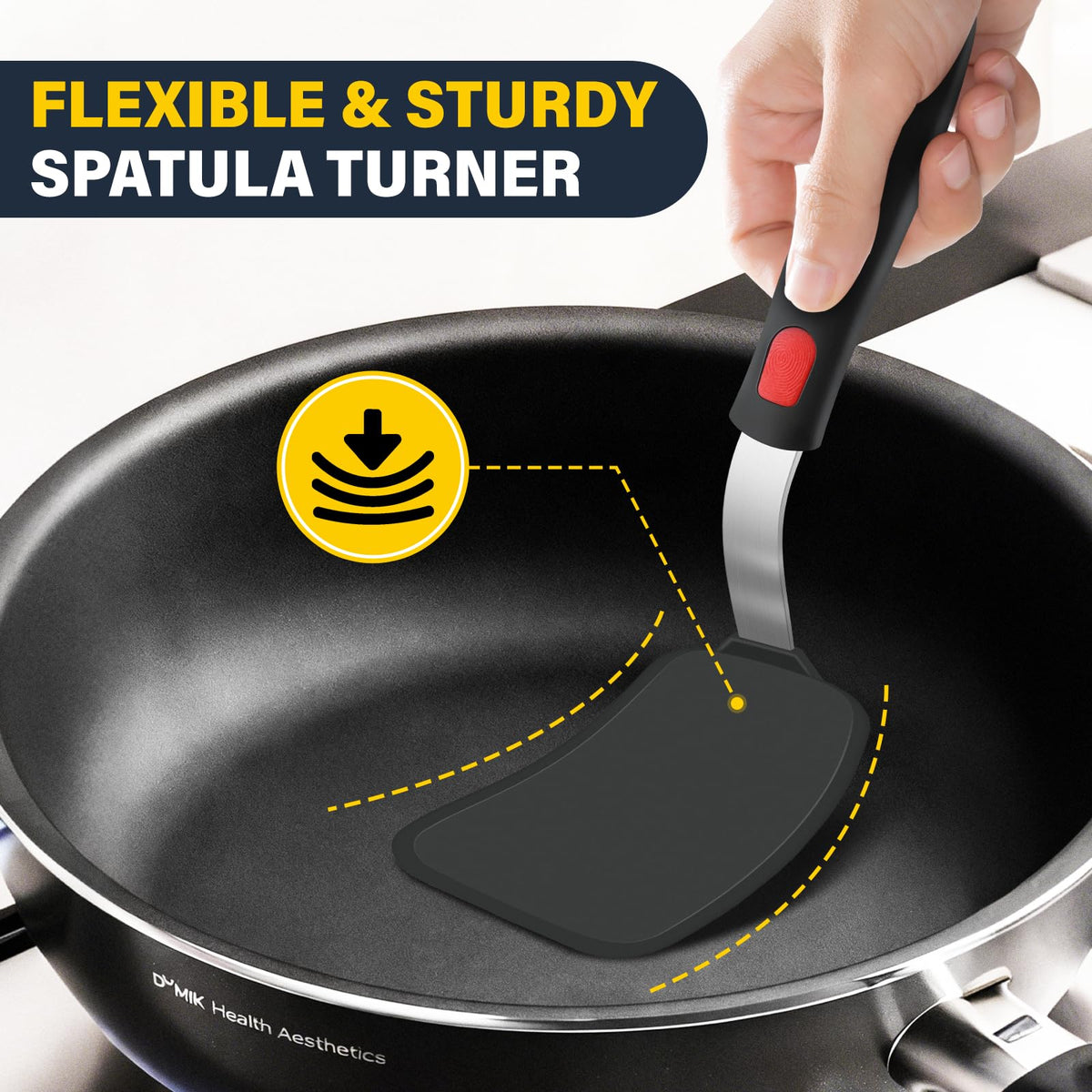 Hoosook silicone handle design offers a comfortable, non-slip grip during cooking.