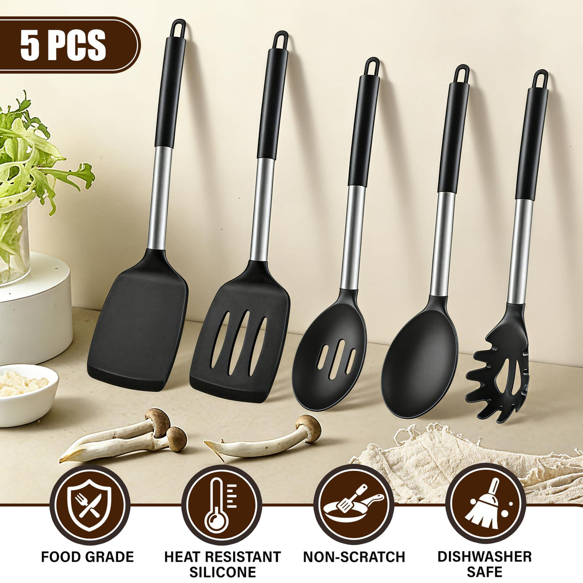 Hoosook slotted spoon drains and serves with ease.