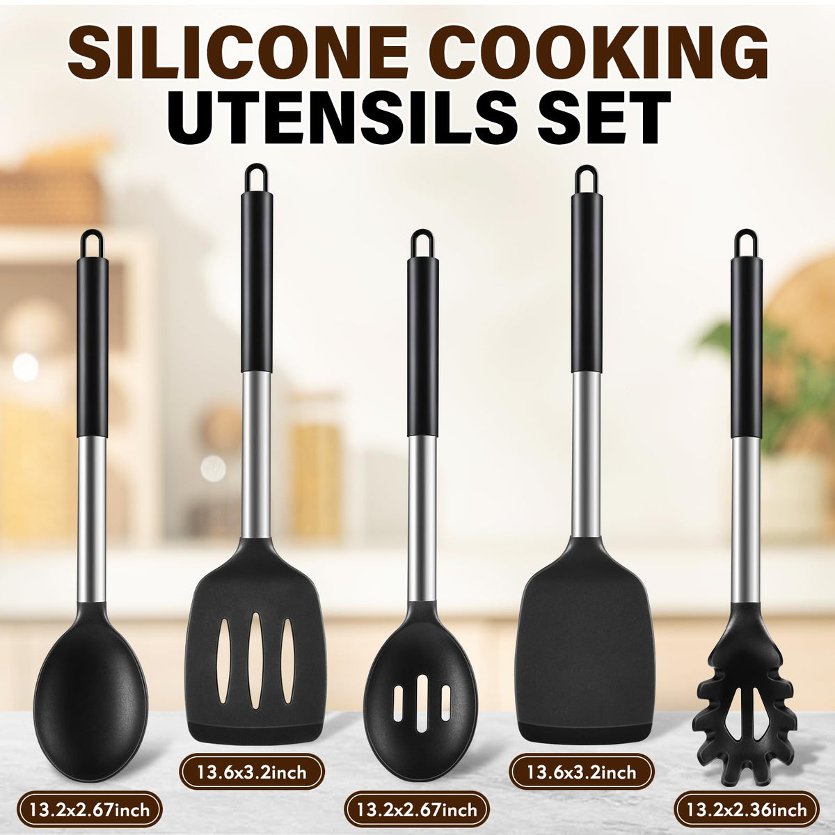 Hoosook silicone slotted turner drains liquids while cooking.