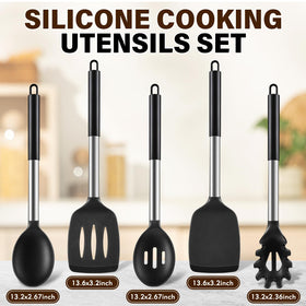 Hoosook silicone slotted turner drains liquids while cooking.
