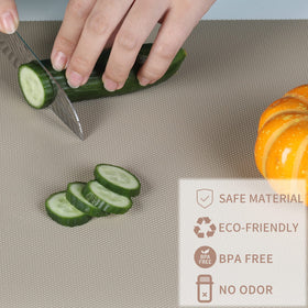 HooTown khaki cabinet liner grip keeps items from slipping.