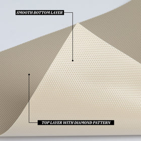 HooTown khaki fridge mat protects food and is washable.