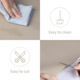HooTown khaki shelf liner easy-clean design for quick upkeep.