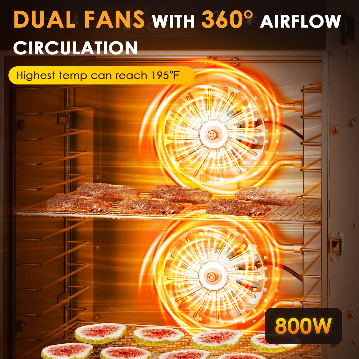 HOPERAN dehydrator with digital timer enables precise, consistent drying.
