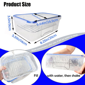 HoPliGhe Breader Bowl blue lid with stainless tray keeps breading organized