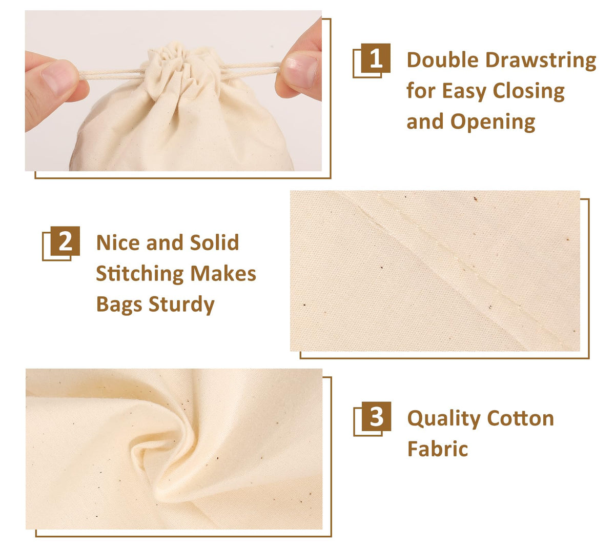 Hopttreely cotton storage bag 14x17 ideal for onions and potatoes.