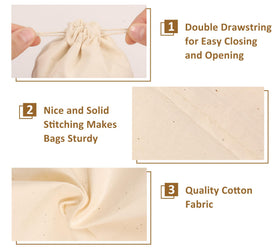 Hopttreely cotton storage bag 14x17 ideal for onions and potatoes.
