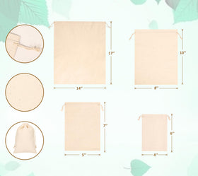 Hopttreely cotton storage bag 14x17 for produce organization and reduced plastic waste.