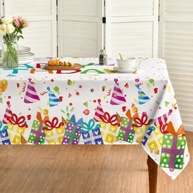 Horaldaily birthday tablecloth with balloon pattern enhances festive dining and easy cleanup.