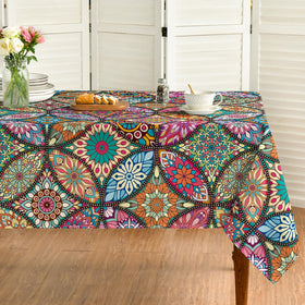Horaldaily boho tablecloth with vibrant print for lively gatherings.