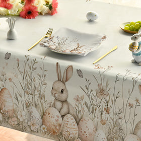 Horaldaily tablecloth folded on table for quick setup.