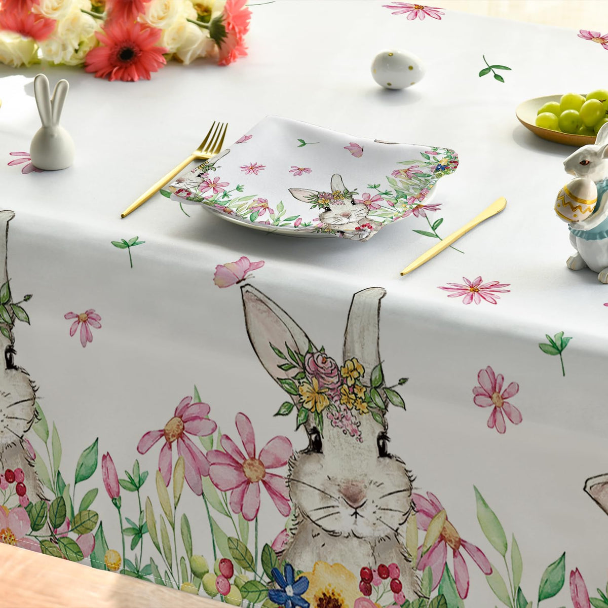 Horaldaily Easter tablecloth machine-washable feature for easy care