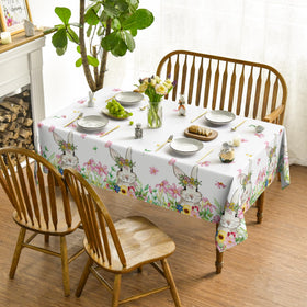 Horaldaily Easter tablecloth spring-flowers design enhances seasonal dining decor