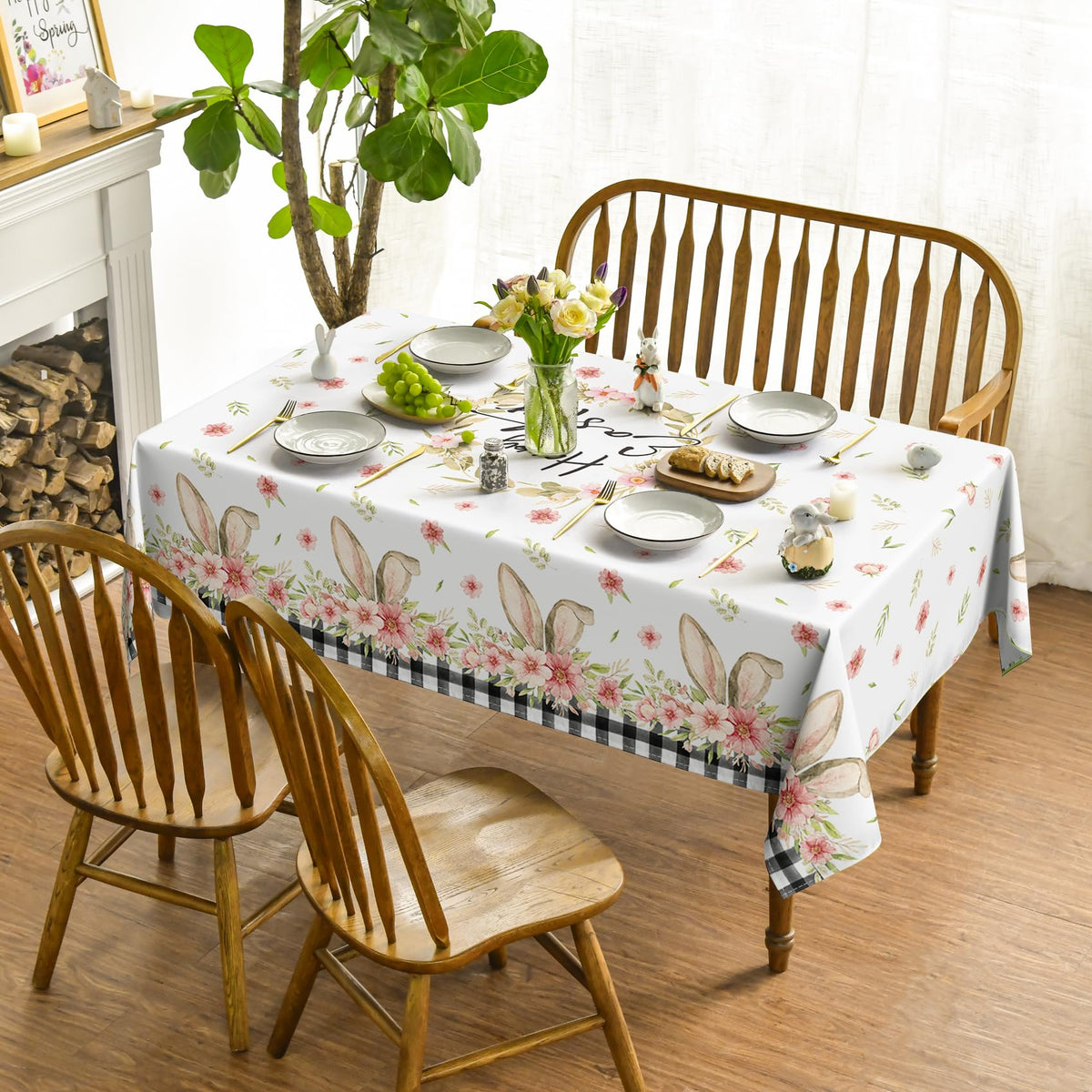 Horaldaily tablecloth features spring flowers for bright dining decor.