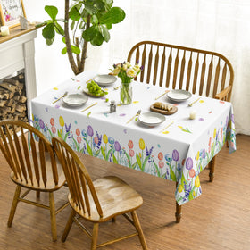 Horaldaily Easter watercolor wildflowers pattern decorates the table for celebrations.