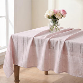 Horaldaily pink farmhouse tablecloth on a dining table