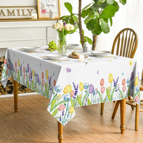 Horaldaily floral tablecover adds color to casual kitchen and dinner tables