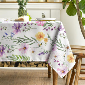 Horaldaily kitchen-dining decor daisy tablecloth in a home dining scene