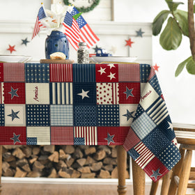 Horaldaily patriotic table cover for dining room, vibrant colors elevate daily meals.