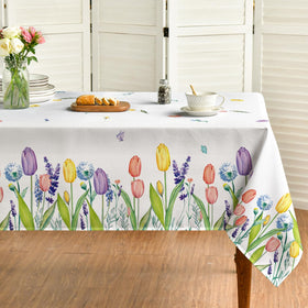 Horaldaily Spring Summer Tablecloth 60x120 inches adds color and protection to your table.