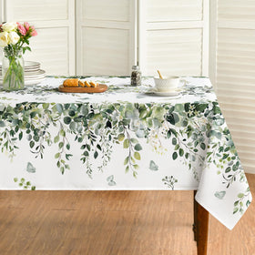 Horaldaily spring tablecloth in green eucalyptus for 60x84 tables.