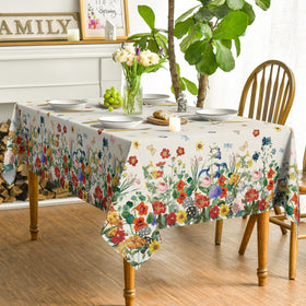 Horaldaily 60x84 inch rectangular cover on a dining table