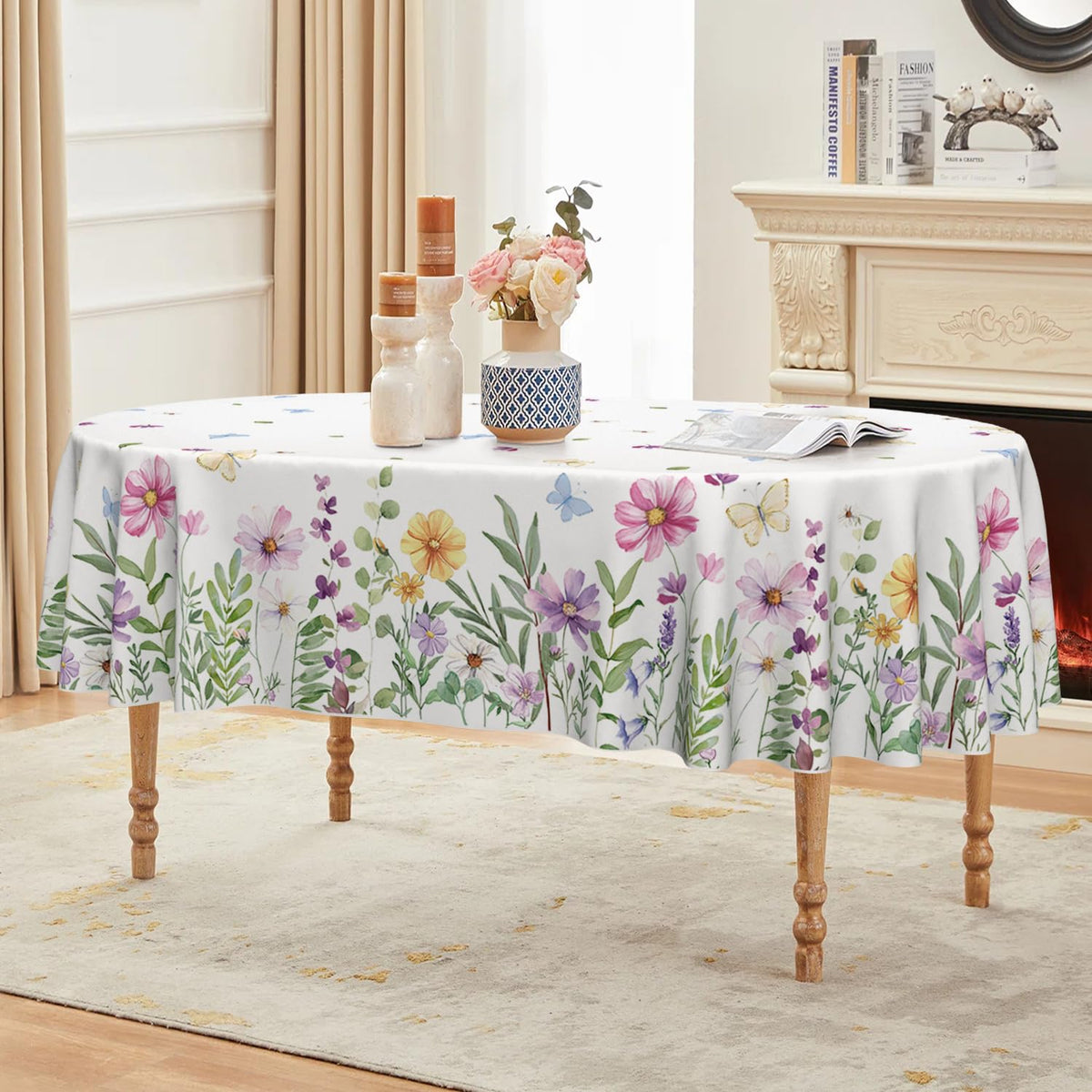 Horaldaily Spring Tablecloth bold prints brighten holiday dinners and outdoor gatherings