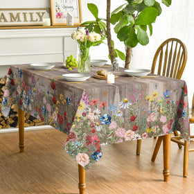 Horaldaily spring tablecloth on a dining setup supports everyday family meals.