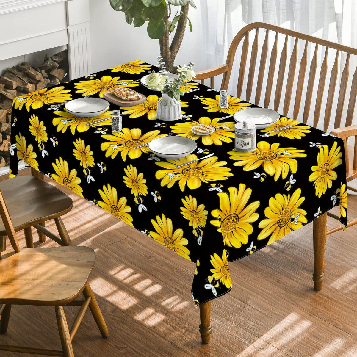 Horaldaily tablecloth colorful pattern closeup shows vibrant print for festive tables.