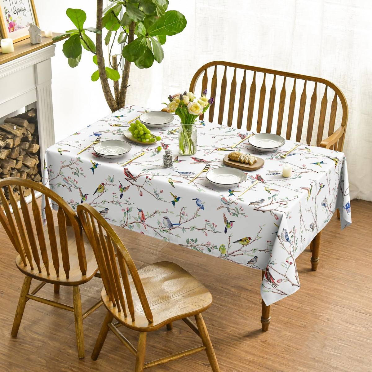 Horaldaily tablecloth durable polyester with reinforced stitching for everyday use