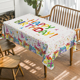 Horaldaily tablecloth white washable finish keeps colors bright through frequent washing.